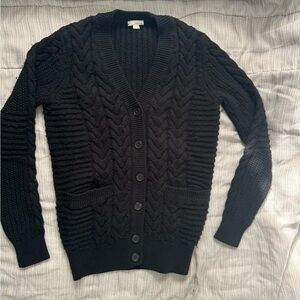 Gap black cable knit cardigan sweater